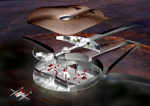 Spaceport America připomína vesmírný koráb „Tisíciletého sokola“